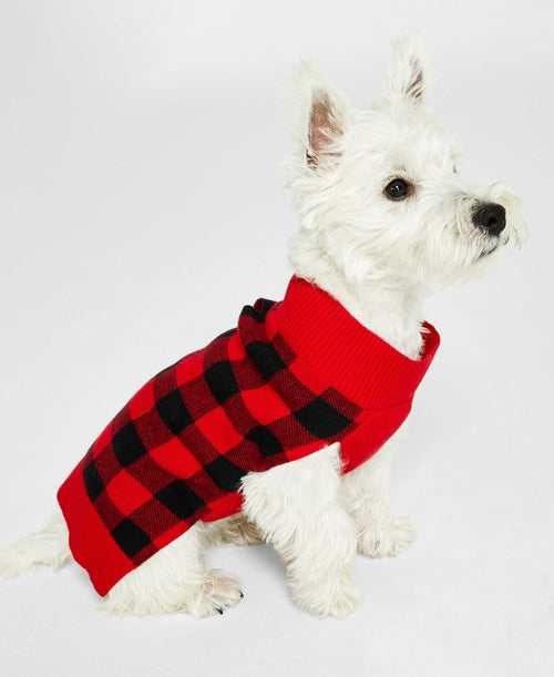 Cozy Plaid Pet Sweater