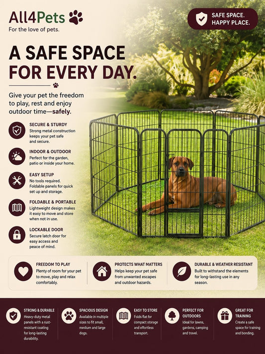 Coated Metal Dog Pet Playpen