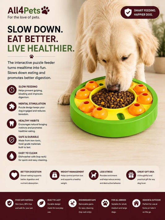 Interactive Dog Puzzle Slow Feeder Bowl