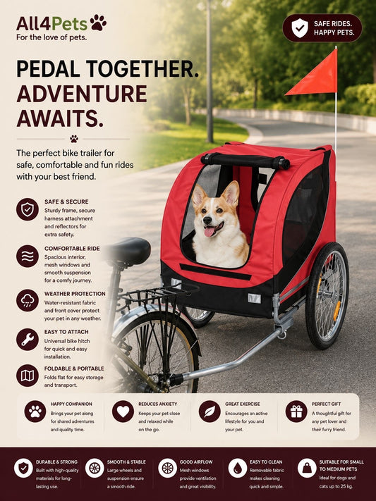 Foldable Pet Bike Trailer