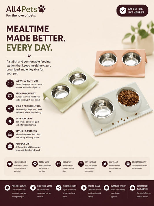 Premium Stainless Steel Pet Bowl for Dogs & Cats