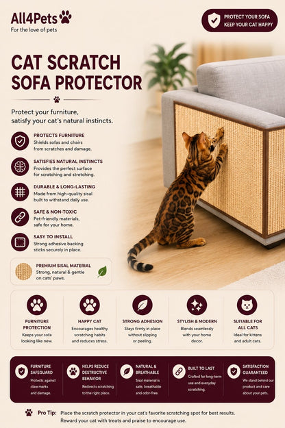 Anti-Scratch Sofa & Wall Protector for Cats