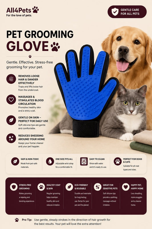 2-in-1 Pet Grooming & Deshedding Glove
