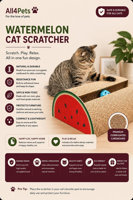 Round Watermelon Cat Scratcher & Lounging Pad